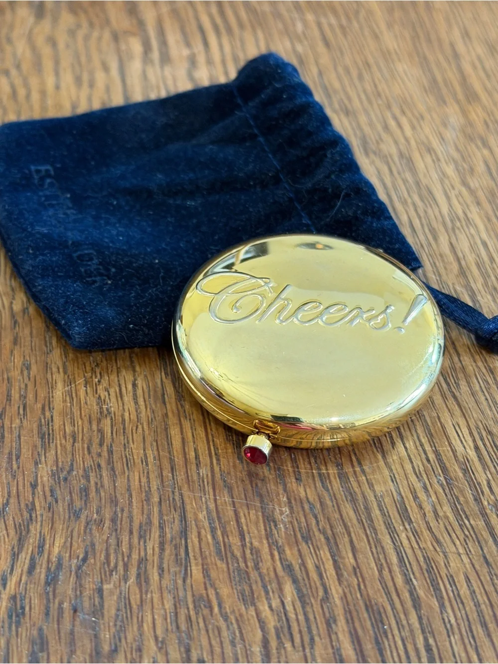 Estee Lauder Vintage Gold “Cheers” Mini Compact Powder Case